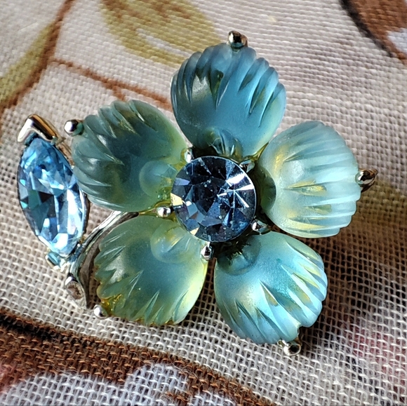 Lisner Ombre Silver Rhodium Plate Screw Back Fruit Salad Earrings Molded Plastic - Picture 7 of 7